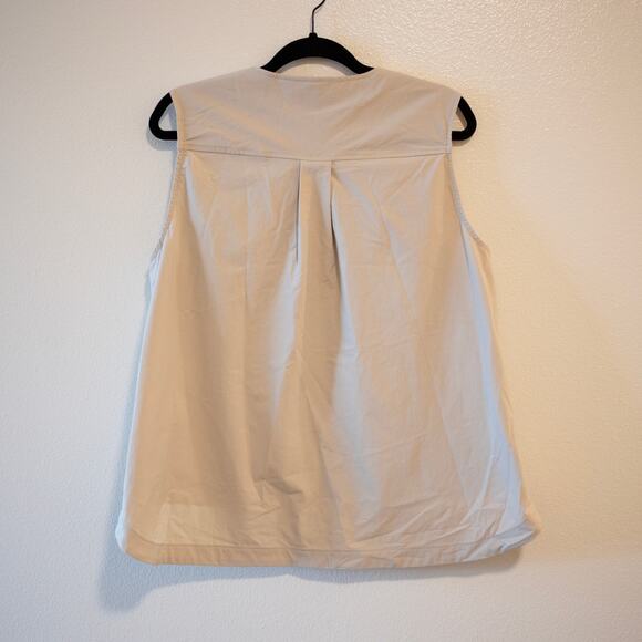 Anatomie Adley Techno Linen Vest Top Champagne Beige Travel Utility SZ L - Picture 4 of 7